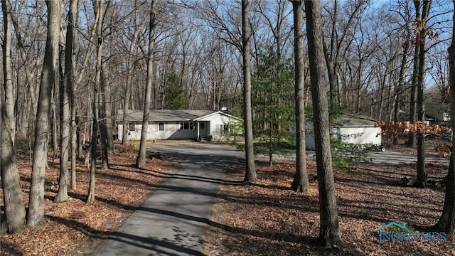 view of road featuring aphalt driveway