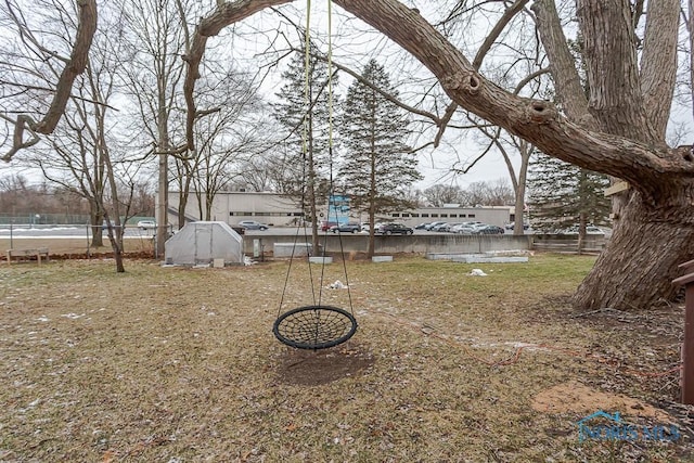 view of yard featuring fence