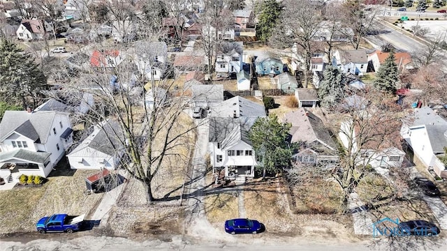 drone / aerial view with a residential view