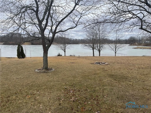 view of yard featuring a water view