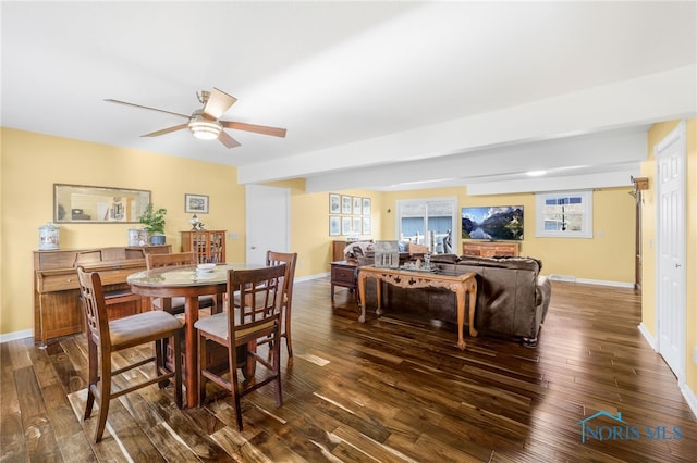 10132 Laplante Rd, Monclova, OH 43542 - dining area featuring dark wood finished floors and a ceiling fan