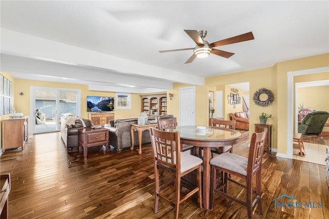 10132 Laplante Rd, Monclova, OH 43542 - dining area featuring dark wood-style floors and ceiling fan