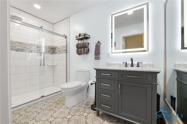 10132 Laplante Rd, Monclova, OH 43542 - bathroom featuring vanity, a stall shower, and recessed lighting