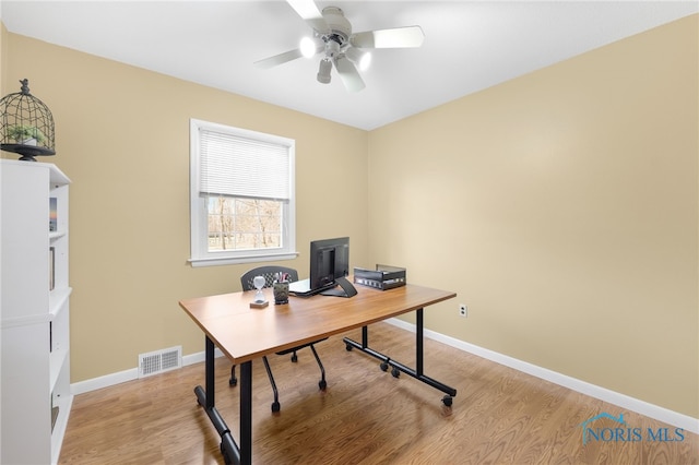 10132 Laplante Rd, Monclova, OH 43542 - office space featuring light wood-style floors and a ceiling fan