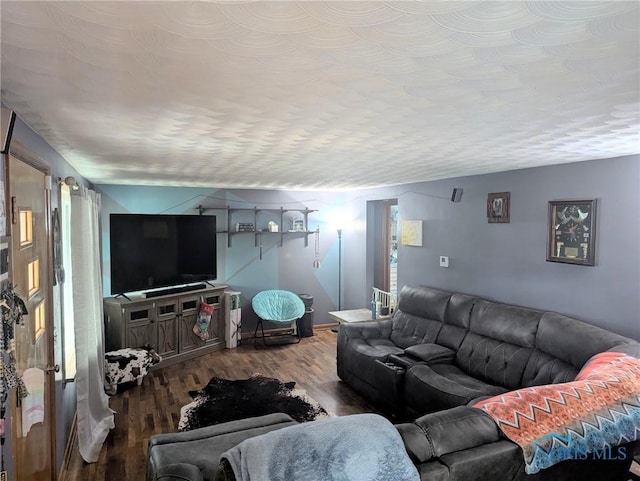 living area featuring wood finished floors