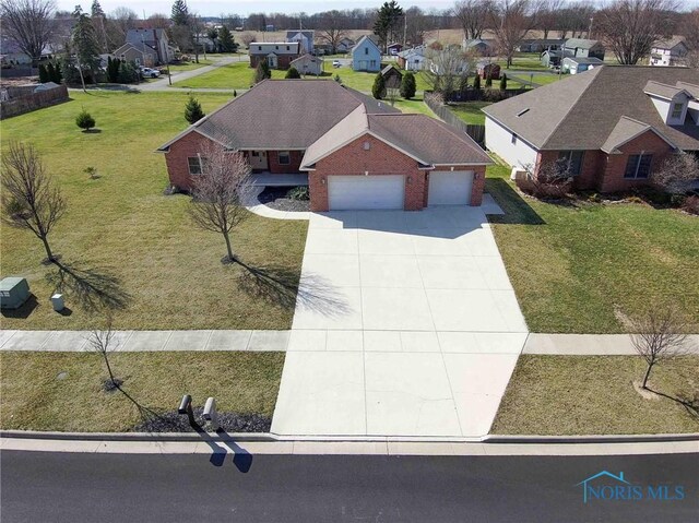 bird's eye view with a residential view