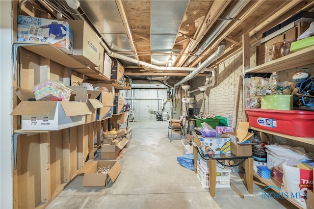 view of unfinished basement