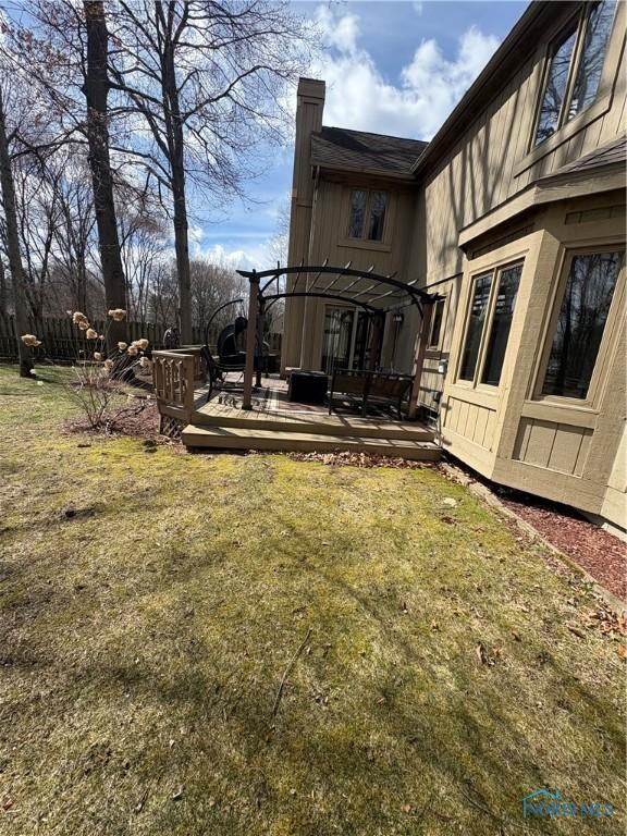 view of yard featuring a deck