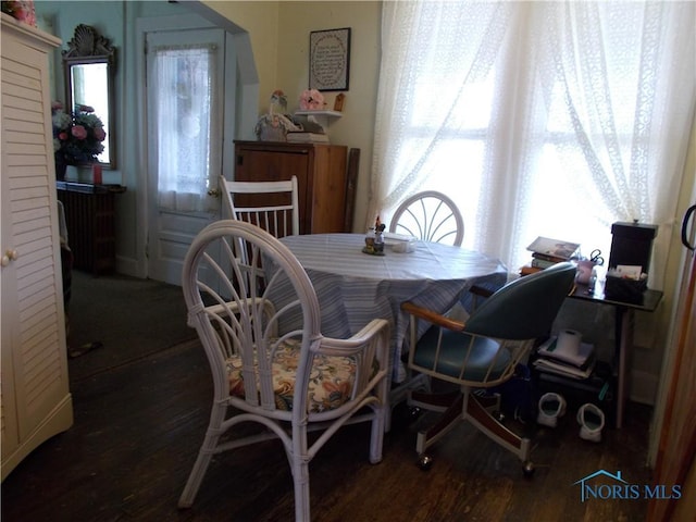 dining area featuring wood finished floors