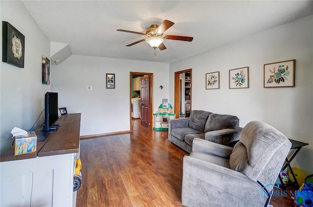 406 N Main St, Continental, OH 45831 - living area with wood finished floors, baseboards, and ceiling fan