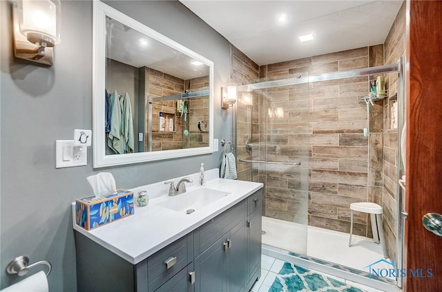 406 N Main St, Continental, OH 45831 - full bathroom featuring vanity and a shower stall