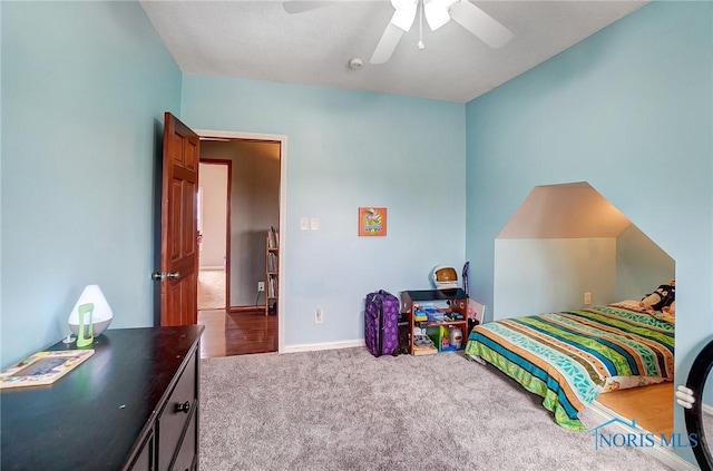 406 N Main St, Continental, OH 45831 - carpeted bedroom with baseboards and a ceiling fan