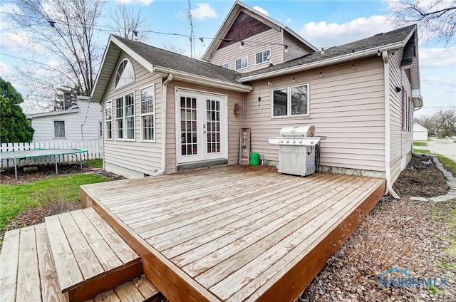 406 N Main St, Continental, OH 45831 - exterior space featuring a trampoline, french doors, and area for grilling