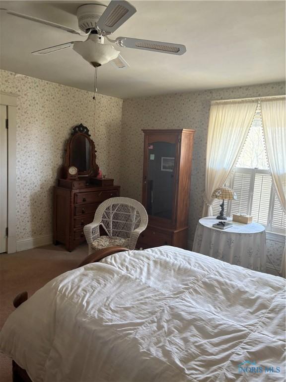 421 Farnsworth Rd, Waterville, OH 43566 - bedroom featuring wallpapered walls and a ceiling fan