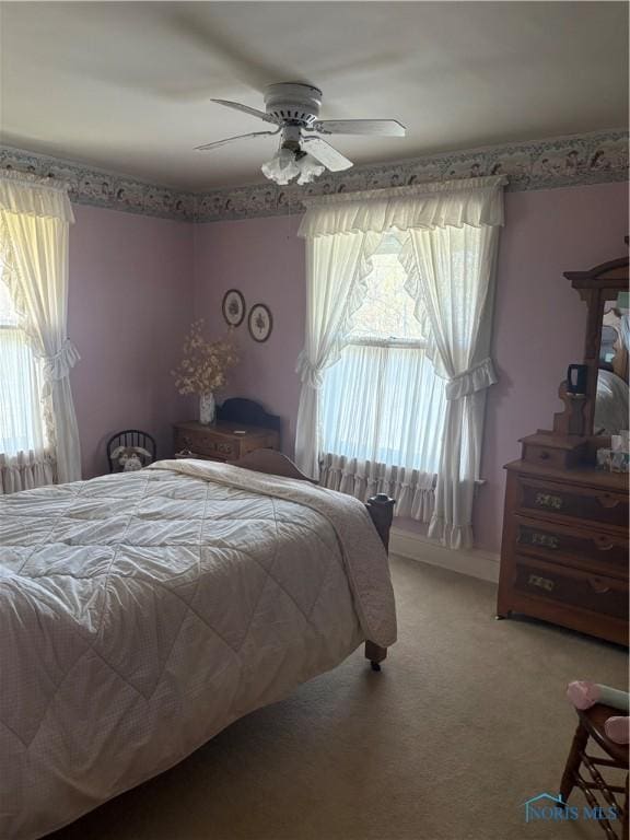 421 Farnsworth Rd, Waterville, OH 43566 - bedroom featuring multiple windows, light carpet, and a ceiling fan