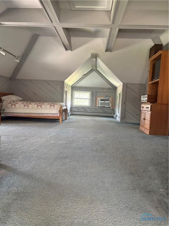 421 Farnsworth Rd, Waterville, OH 43566 - unfurnished bedroom featuring wooden walls, carpet flooring, and cooling unit