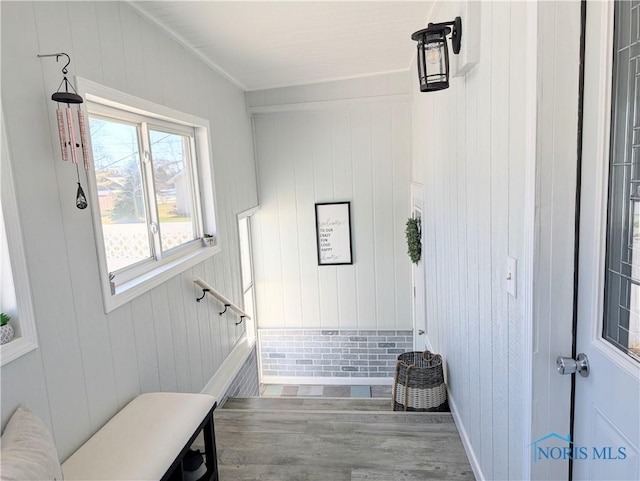 400 W St, Archbold, OH 43502 - mudroom with wood finished floors and wood walls