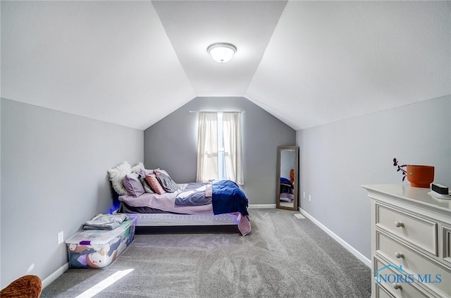 100 Bentley Dr, Perrysburg, OH 43551 - carpeted bedroom featuring baseboards and lofted ceiling