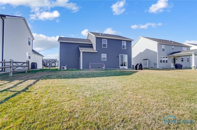 100 Bentley Dr, Perrysburg, OH 43551 - rear view of house with fence, central air condition unit, and a yard
