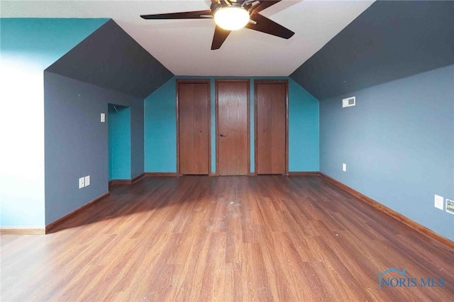 16325 Road 25P, Ottoville, OH 45844 - bonus room with ceiling fan, light wood-style flooring, baseboards, and vaulted ceiling