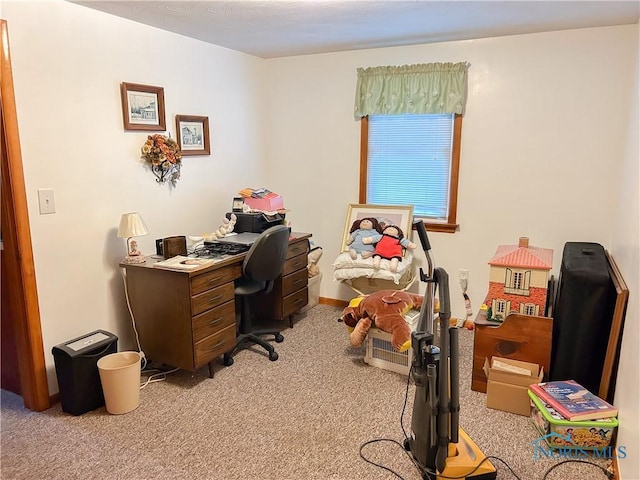 view of carpeted office