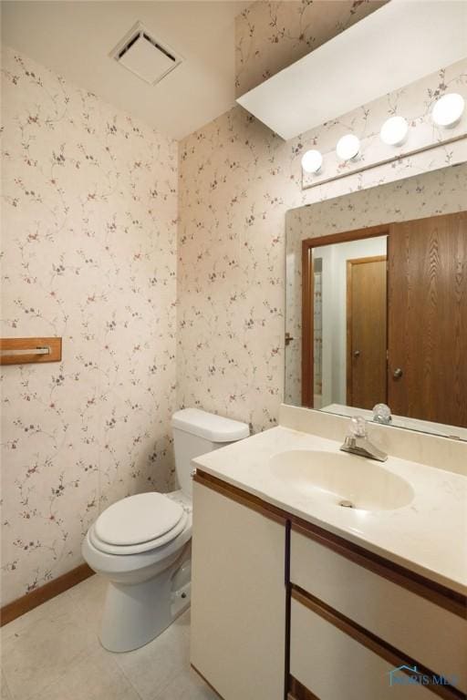5644 Greenridge Dr Unit 5644, Toledo, OH 43615 - bathroom with wallpapered walls, vanity, and tile patterned floors