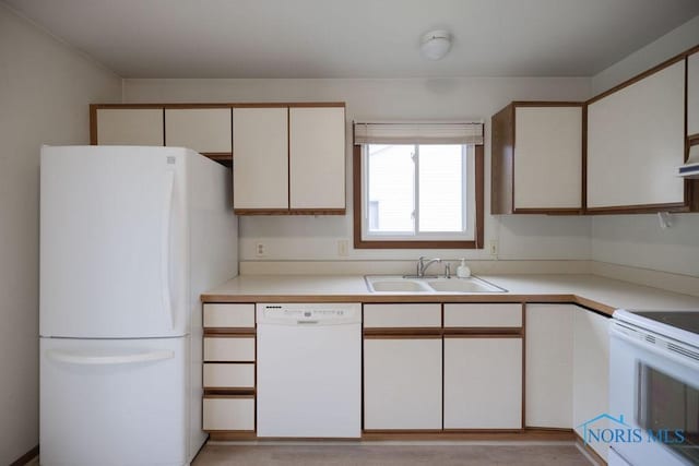 5644 Greenridge Dr Unit 5644, Toledo, OH 43615 - kitchen featuring white appliances, light countertops, and white cabinets