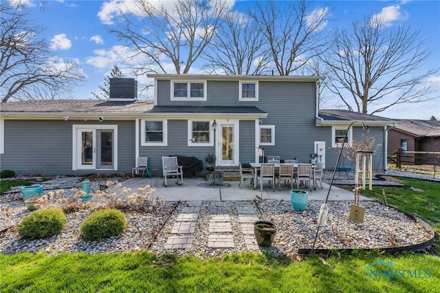 3114 Gleneagle Dr, Findlay, OH 45840 - rear view of property with entry steps, fence, a patio, and a chimney
