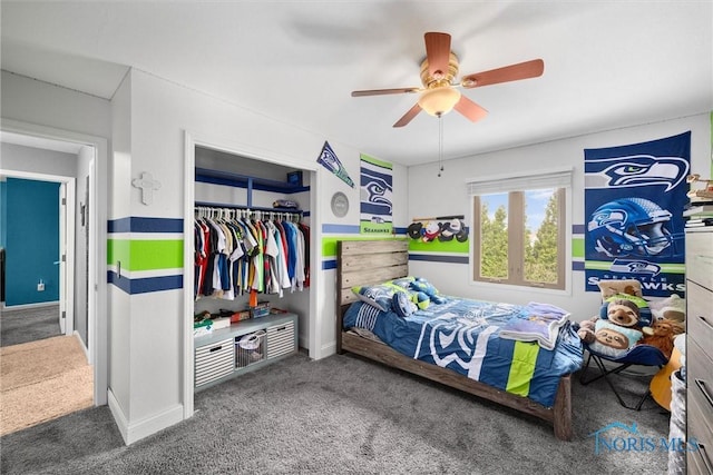 1823 Lexington Dr, Perrysburg, OH 43551 - bedroom with a closet, carpet floors, and ceiling fan
