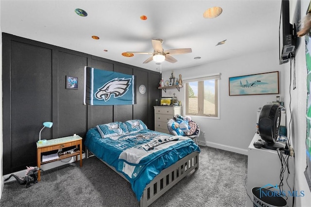 1823 Lexington Dr, Perrysburg, OH 43551 - carpeted bedroom with a ceiling fan and baseboards