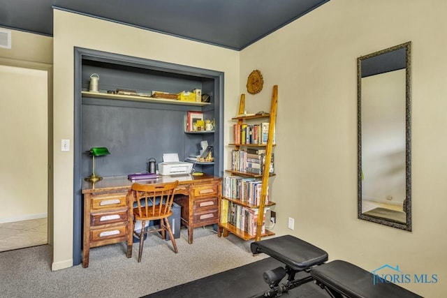 carpeted office with visible vents