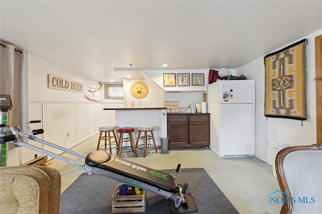 interior space featuring a bar