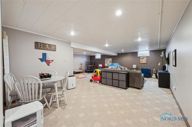 3011 Heather Downs Dr, Findlay, OH 45840 - rec room with carpet flooring and recessed lighting