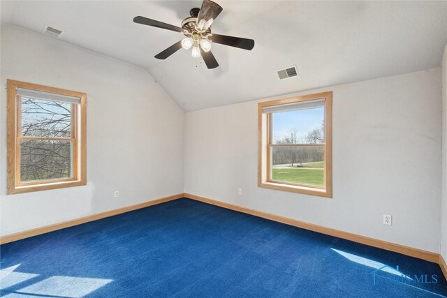 371 Canal Rd, Waterville, OH 43566 - spare room featuring a wealth of natural light, visible vents, baseboards, and lofted ceiling