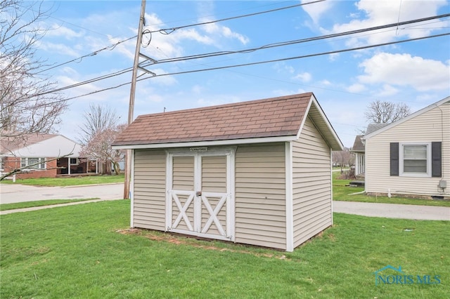 view of shed
