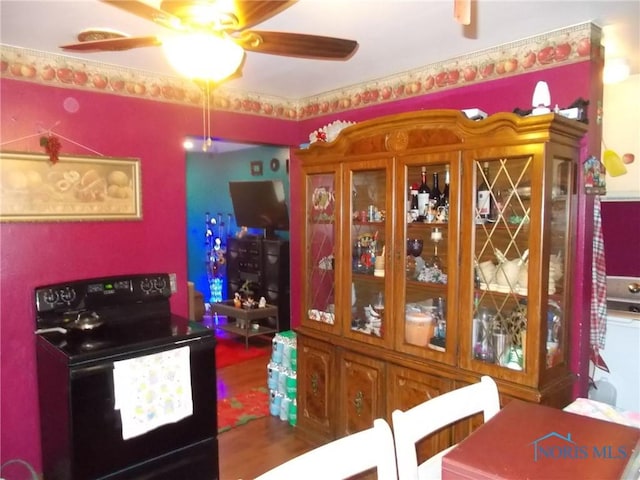 2332 Airline Ave, Toledo, OH 43609 - dining space with ceiling fan and wood finished floors