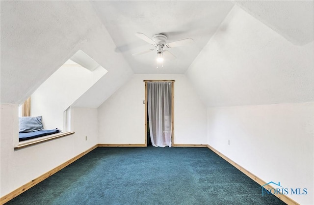 2525 N King Rd, Toledo, OH 43615 - bonus room with carpet floors, lofted ceiling, baseboards, and a ceiling fan
