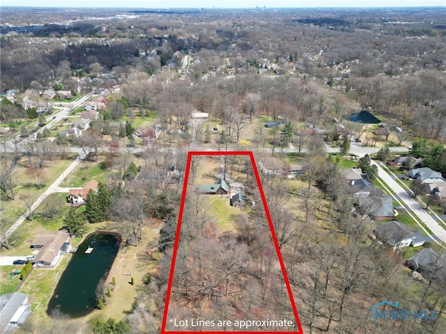 2525 N King Rd, Toledo, OH 43615 - aerial view of property and surrounding area featuring property parcel outlined