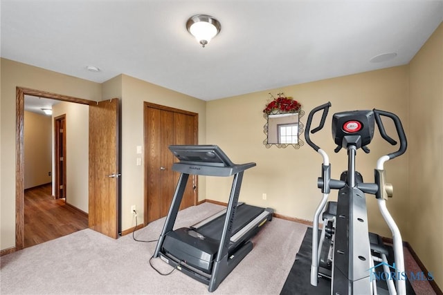 6681 Bellflower Ct, Curtice, OH 43412 - exercise area featuring carpet flooring and baseboards