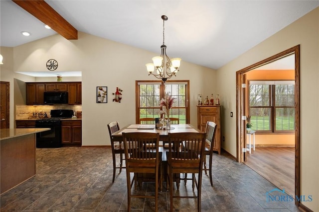 6681 Bellflower Ct, Curtice, OH 43412 - dining area featuring a chandelier, plenty of natural light, baseboards, and recessed lighting