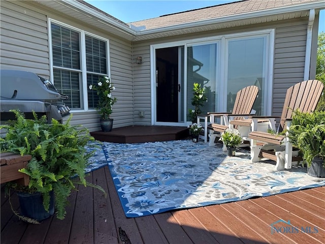 6681 Bellflower Ct, Curtice, OH 43412 - wooden terrace with grilling area