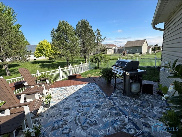 6681 Bellflower Ct, Curtice, OH 43412 - view of patio / terrace with a grill and a wooden deck
