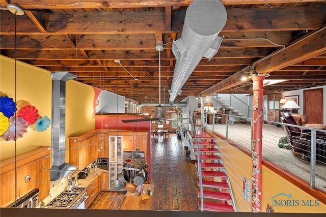 1 S Saint Clair St, Toledo, OH 43604 - interior space featuring stairway and hardwood / wood-style floors