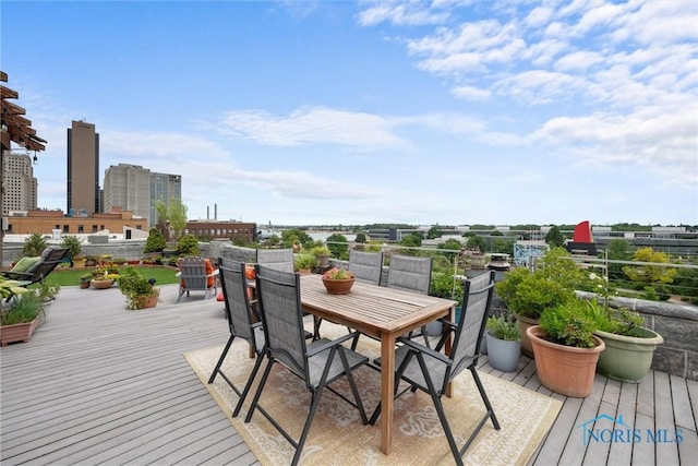 1 S Saint Clair St, Toledo, OH 43604 - deck featuring a city view and outdoor dining area