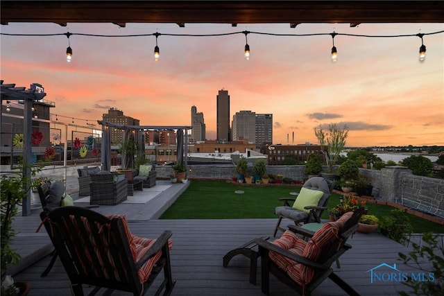 1 S Saint Clair St, Toledo, OH 43604 - deck at dusk with a view of city