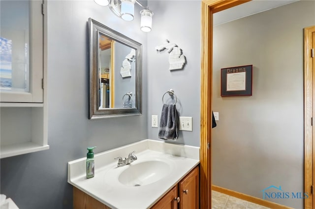 bathroom featuring baseboards and vanity