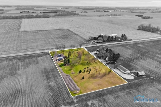 aerial view with a rural view