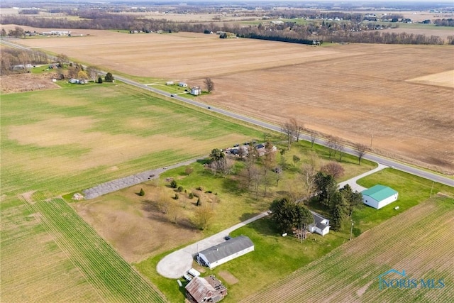 drone / aerial view with a rural view