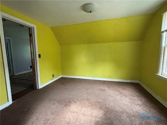 432 S Squire St, Holgate, OH 43527 - additional living space featuring lofted ceiling, carpet floors, baseboards, and healthy amount of natural light