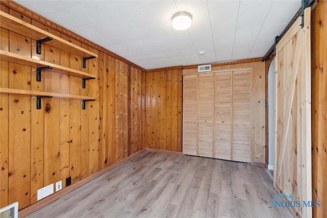 3105 W Laskey Rd, Toledo, OH 43613 - empty room featuring wood finished floors, visible vents, and wooden walls